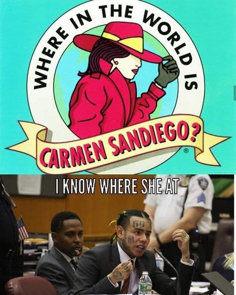 Carmen Sandiego and Takeshi69 meme