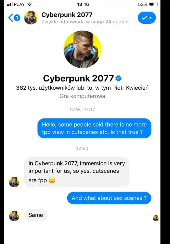 Cyberpunk 2077 Facebook confirms
