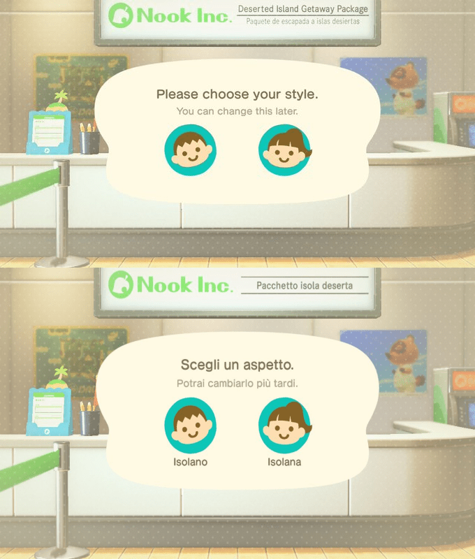 Gender and sex removed only from English version of Animal Crossing
