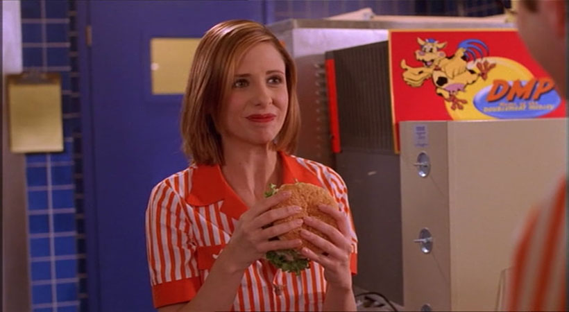 Buffy DoubleMeat Palace burger, human meat?