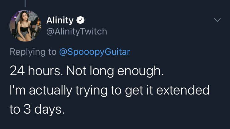 Alinity exposed in tweet