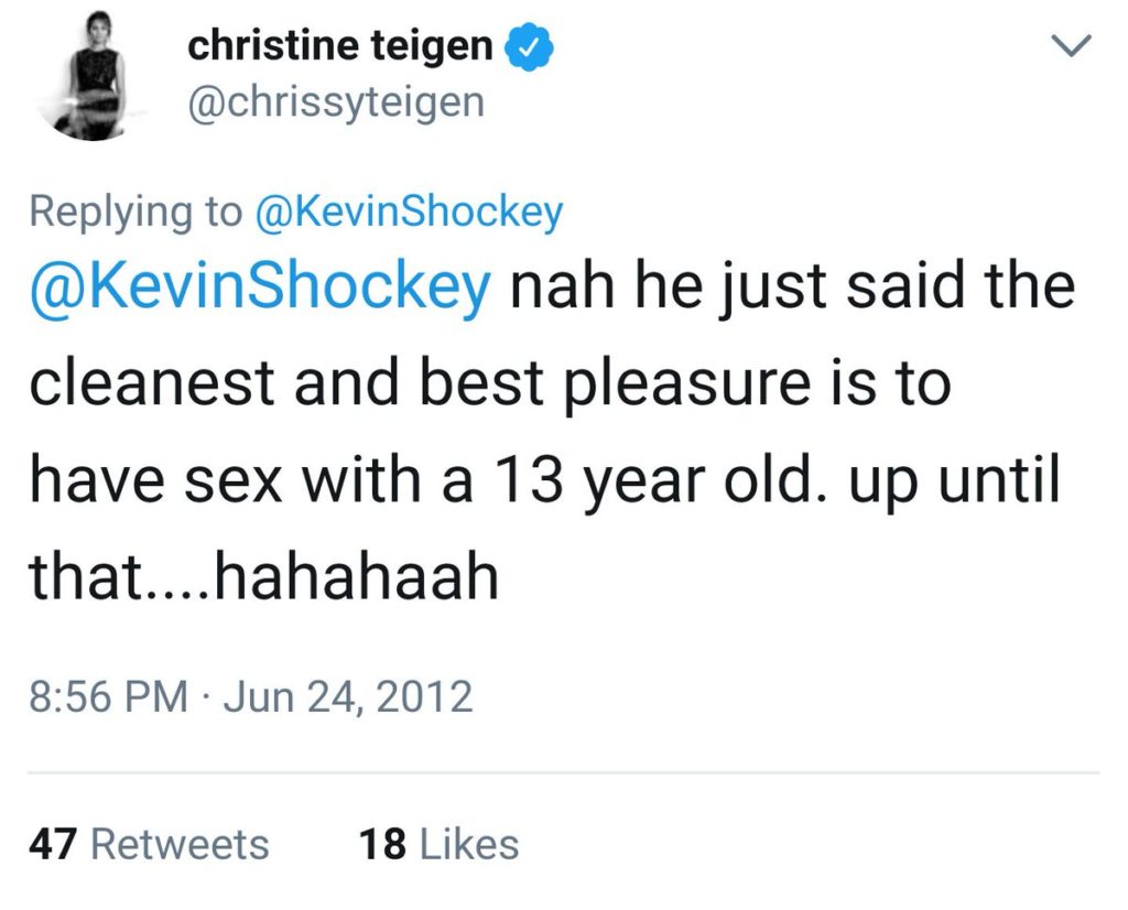 Chrissy Teigen's deleted tweets