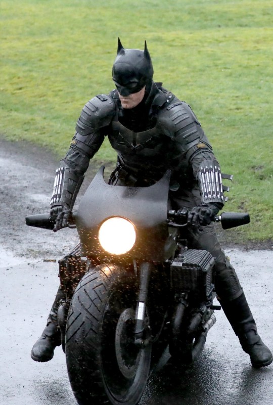 The Batman 2021 on a motorbike