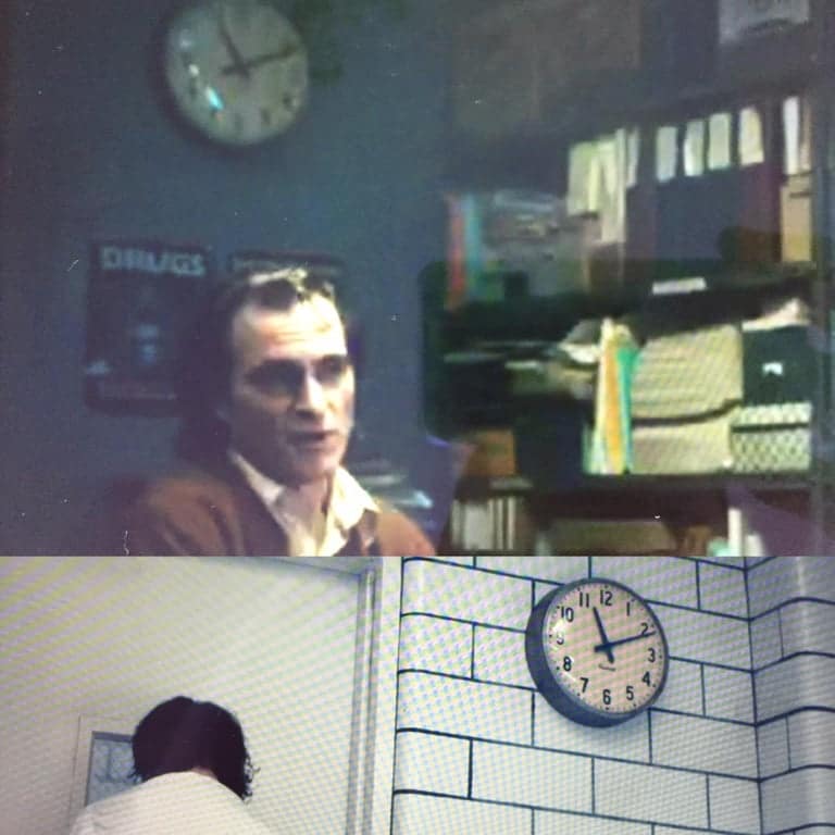 Prop clocks show 11:11 in Joker