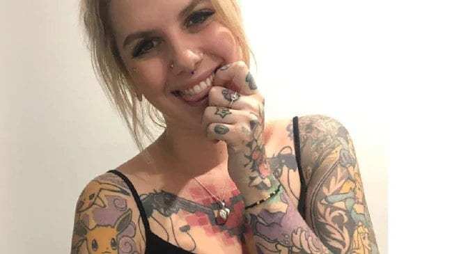 Girl covered in Pokemon tattoos: Beautiful Kathy-Rose Bullen