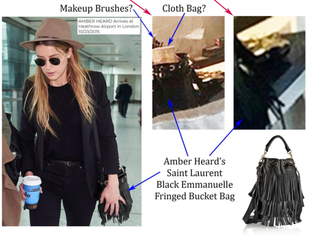 Heard's handbag with makeup brushes
