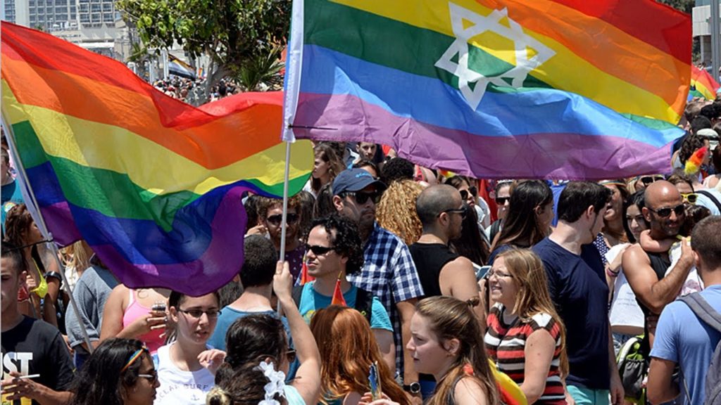LGBTQ gay and lesbian pride march in Tel Aviv, Israe