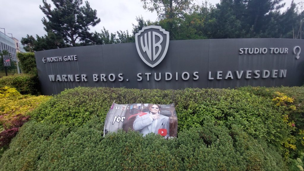 Justice For Johnny banner at Warner Bros Leavesden