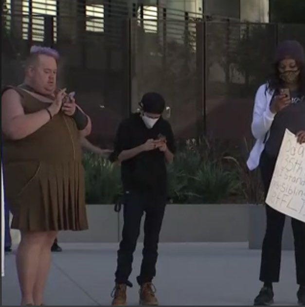 Distraught transgender activists protest Dave Chappelle at Netflix walkout