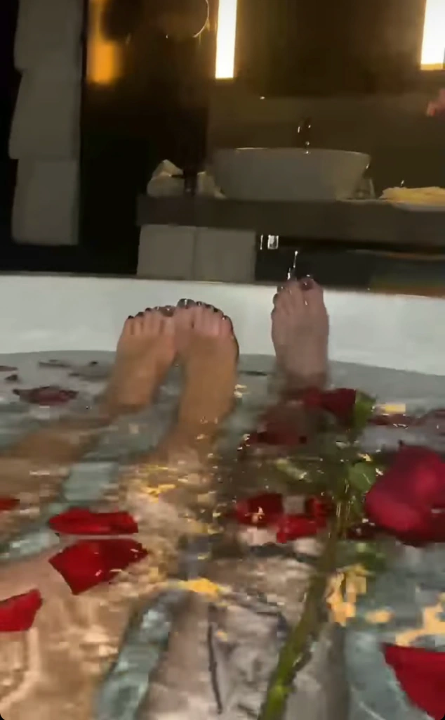 Megan Fox and Machine Gun Kelly (MGK) take a hot bath together.