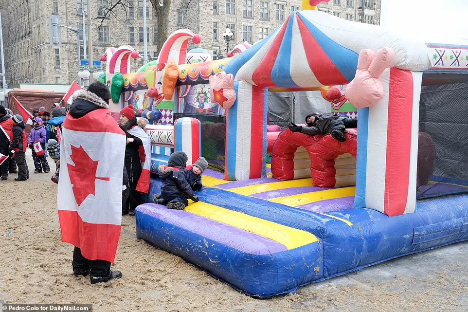 Bouncy castle at Freedom Convoy protest.