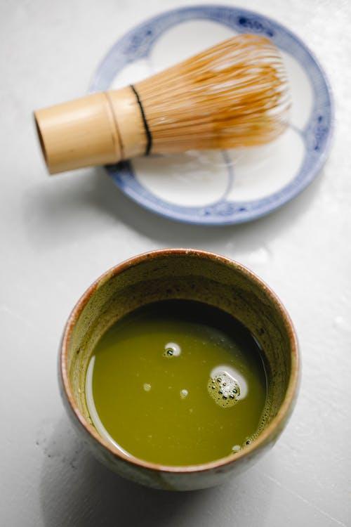 Green liquid in a bowl