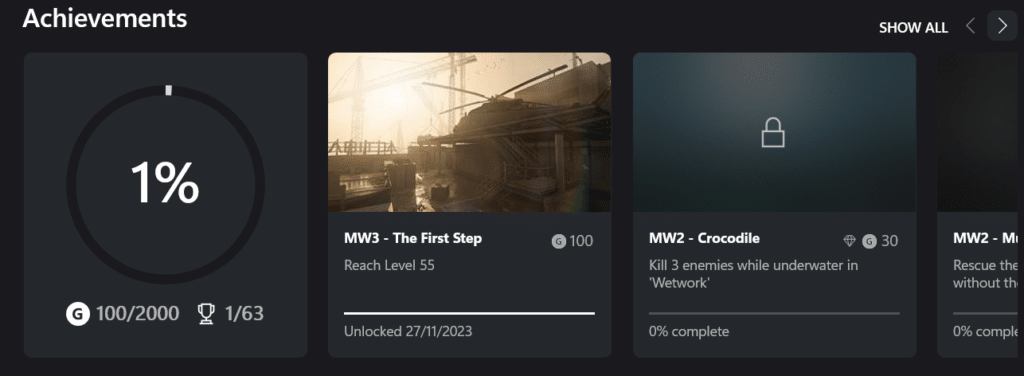 Call of Duty Achievements