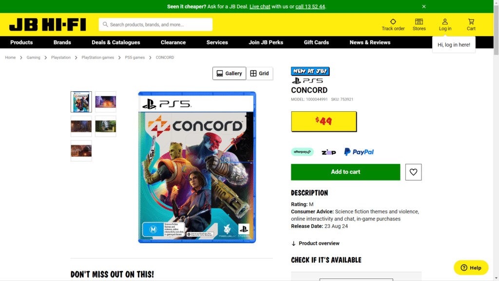 Condord PS5 JB Hi-Fi