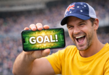 Man Celebrating Goal on Social Media